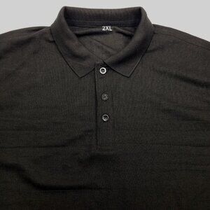 E&E Men's Short Sleeve  spread Collar Poly Blend Polo Shirt  Color Black 2XL